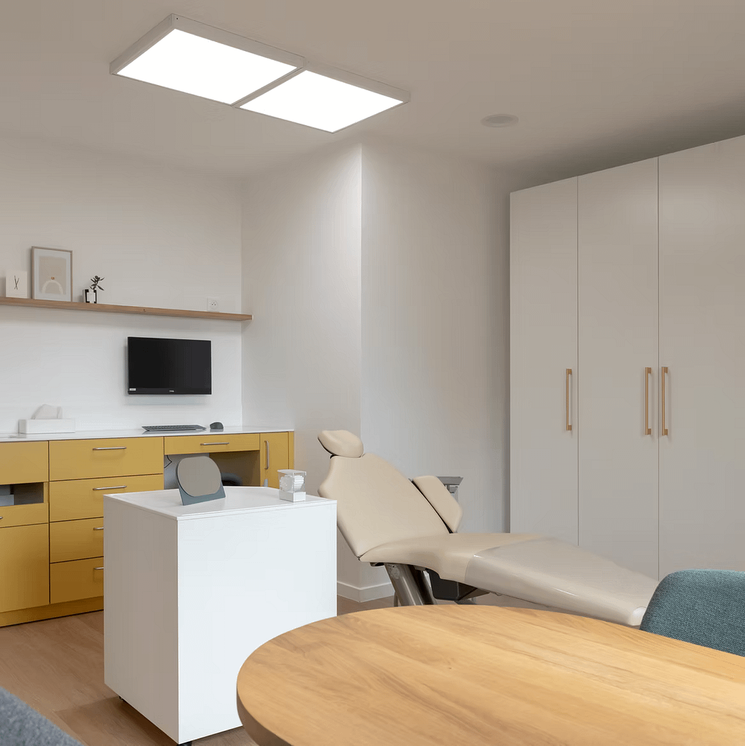 Medical office renovation in Vancouver featuring a modern clinic interior designed for patient flow and accessibility