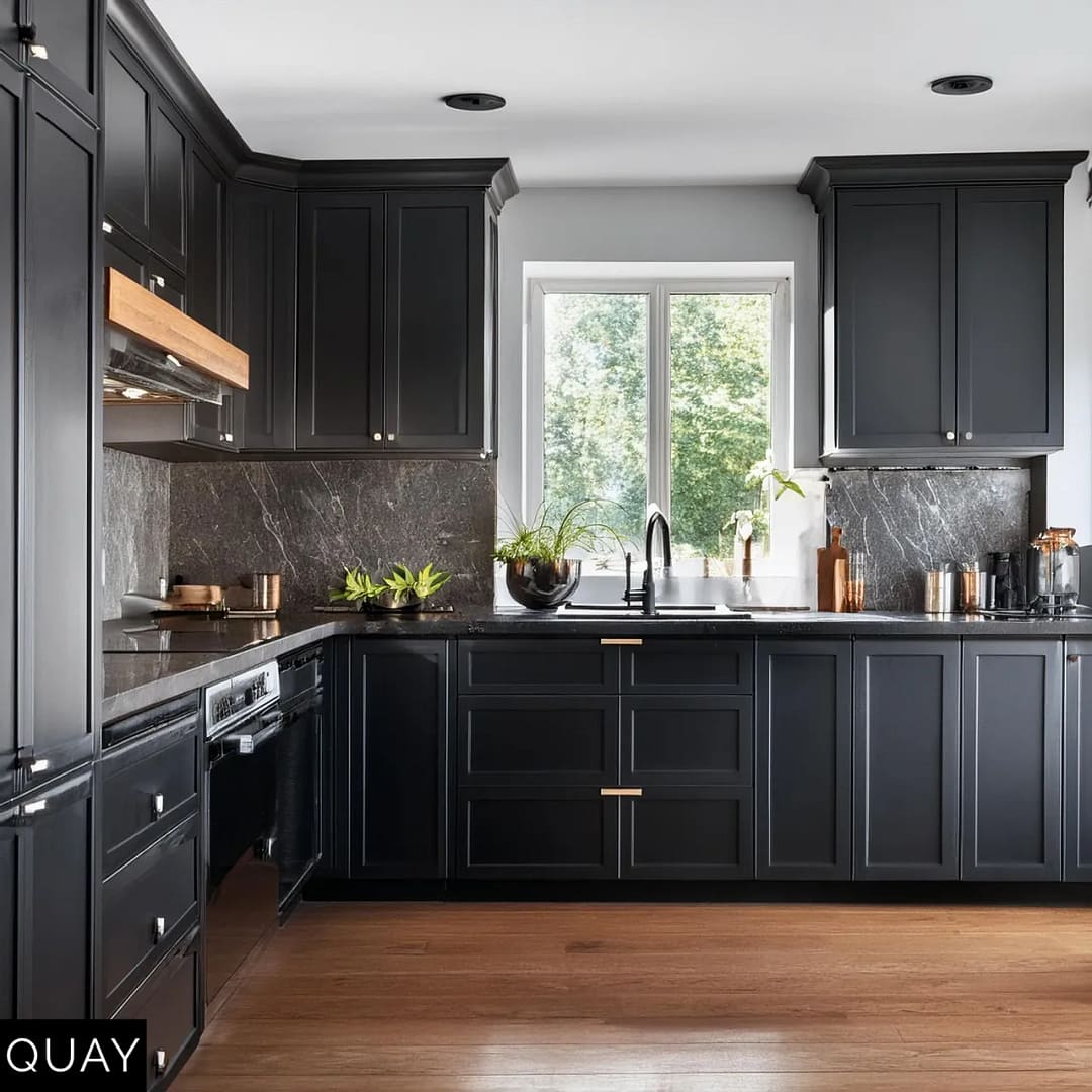 Wall-mounted kitchen storage with hooks and hanging racks in a small Vancouver kitchen