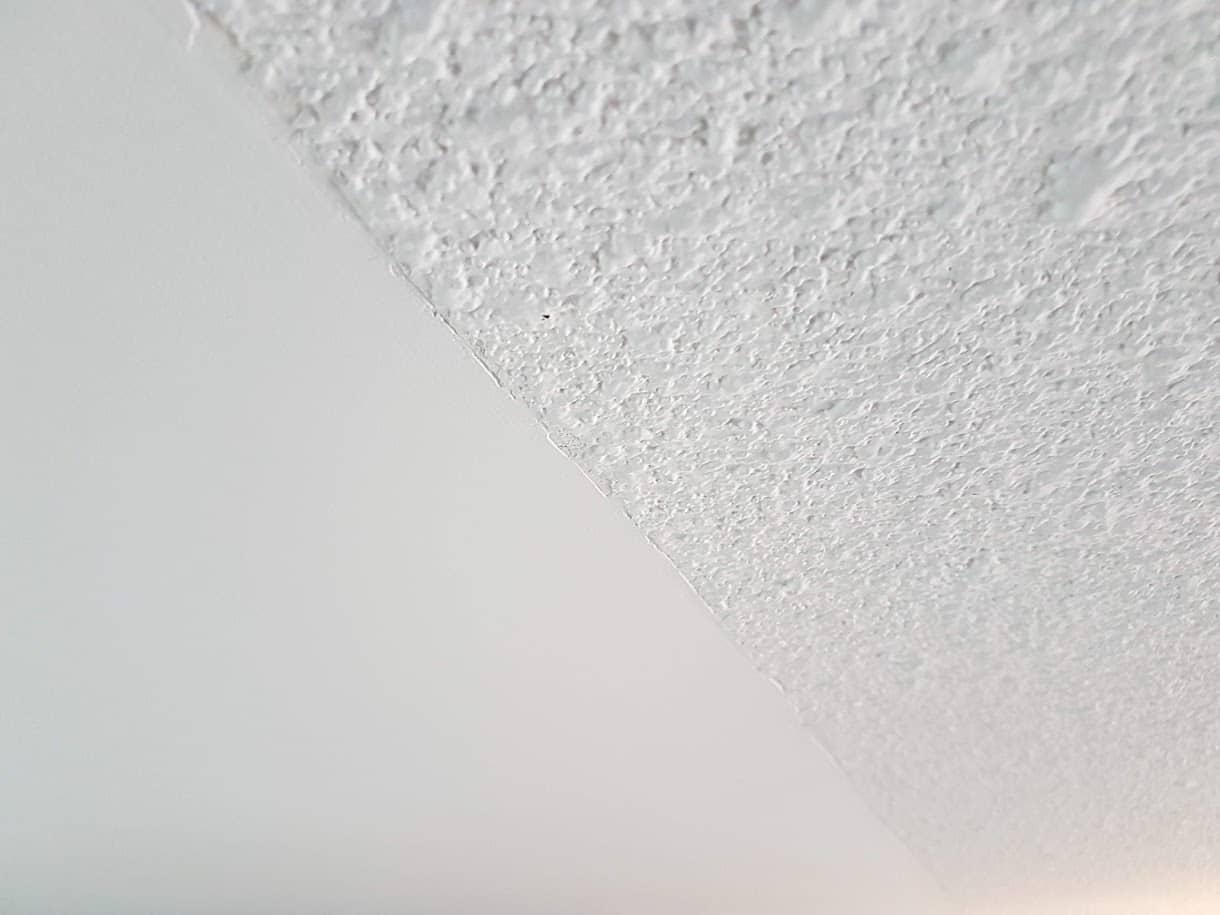 ceiling with flat and popcorn texture