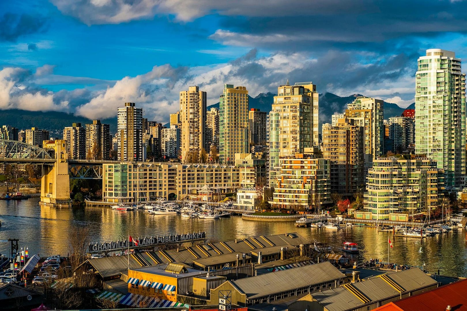 photo of Yaletown condos taken from Granville island