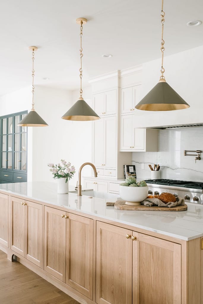 Vancouver transitional kitchen with white and oak cabinets