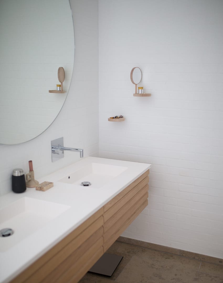 Bathroom renovation Richmond featuring floating double vanity